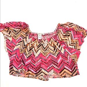 American Rag Dolman Flutter-Sleeve Swing crop Top